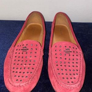Coach red suede shoes